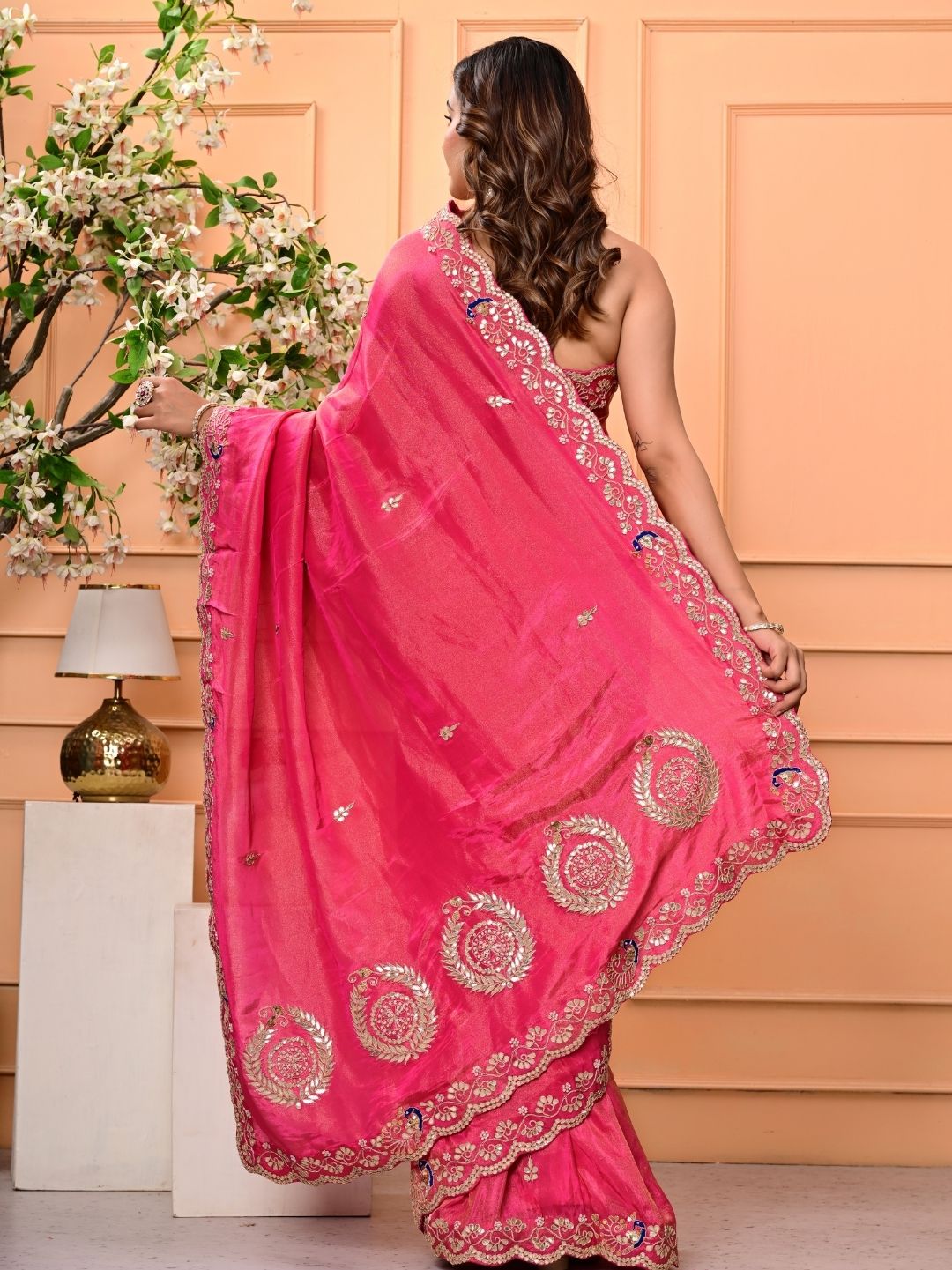 Pure H.O. Silk Saree with Gottapatti, Sequence & Marodi Work | Royal Festive & Wedding Wear