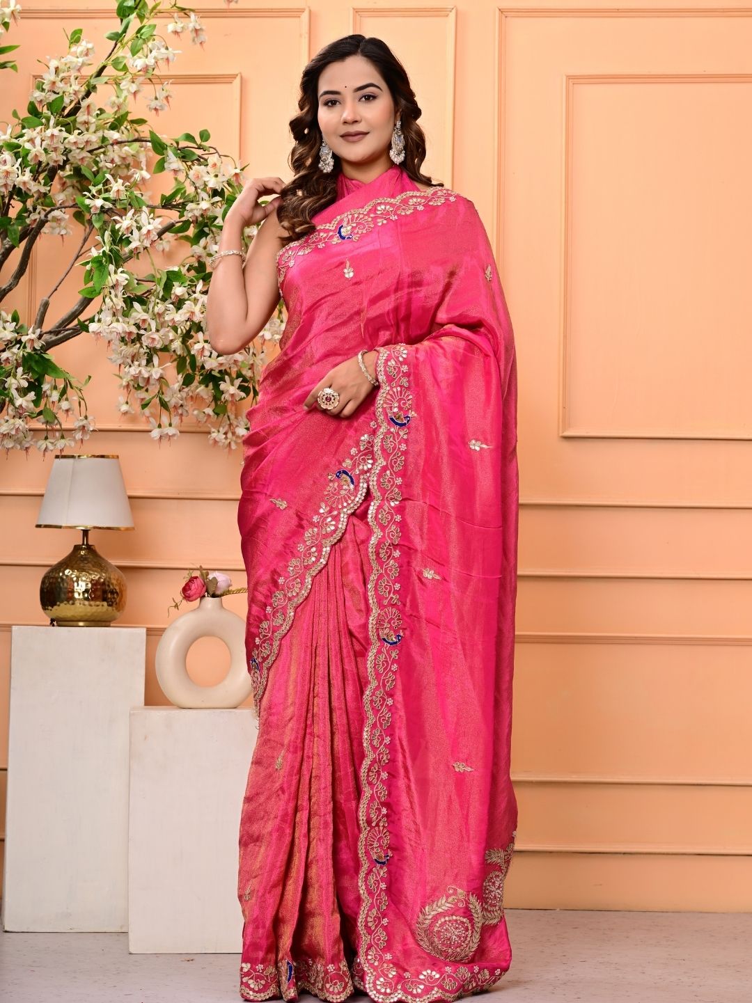 Pure H.O. Silk Saree with Gottapatti, Sequence & Marodi Work | Royal Festive & Wedding Wear