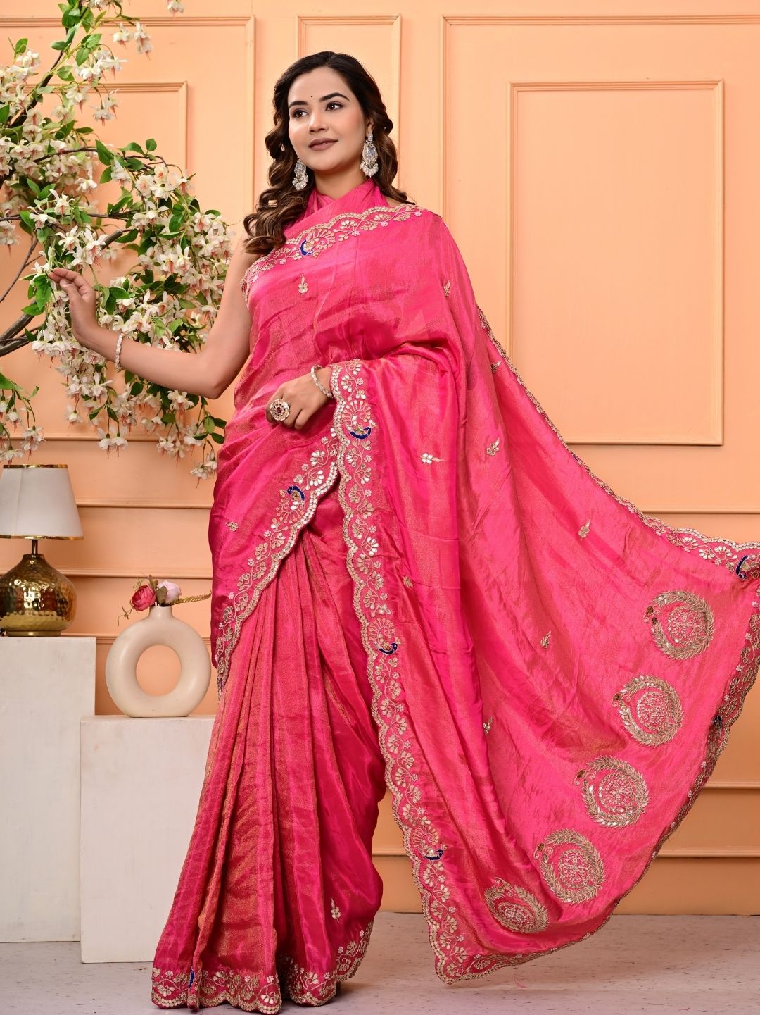 Pure H.O. Silk Saree with Gottapatti, Sequence & Marodi Work | Royal Festive & Wedding Wear